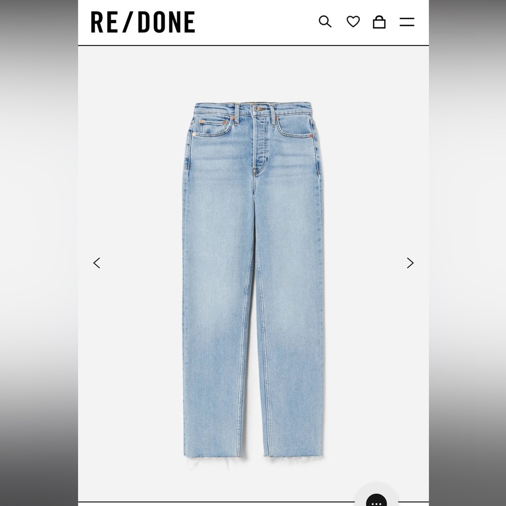 RE/DONE COMFORT STRETCH HIGH RISE STOVE PIPE
